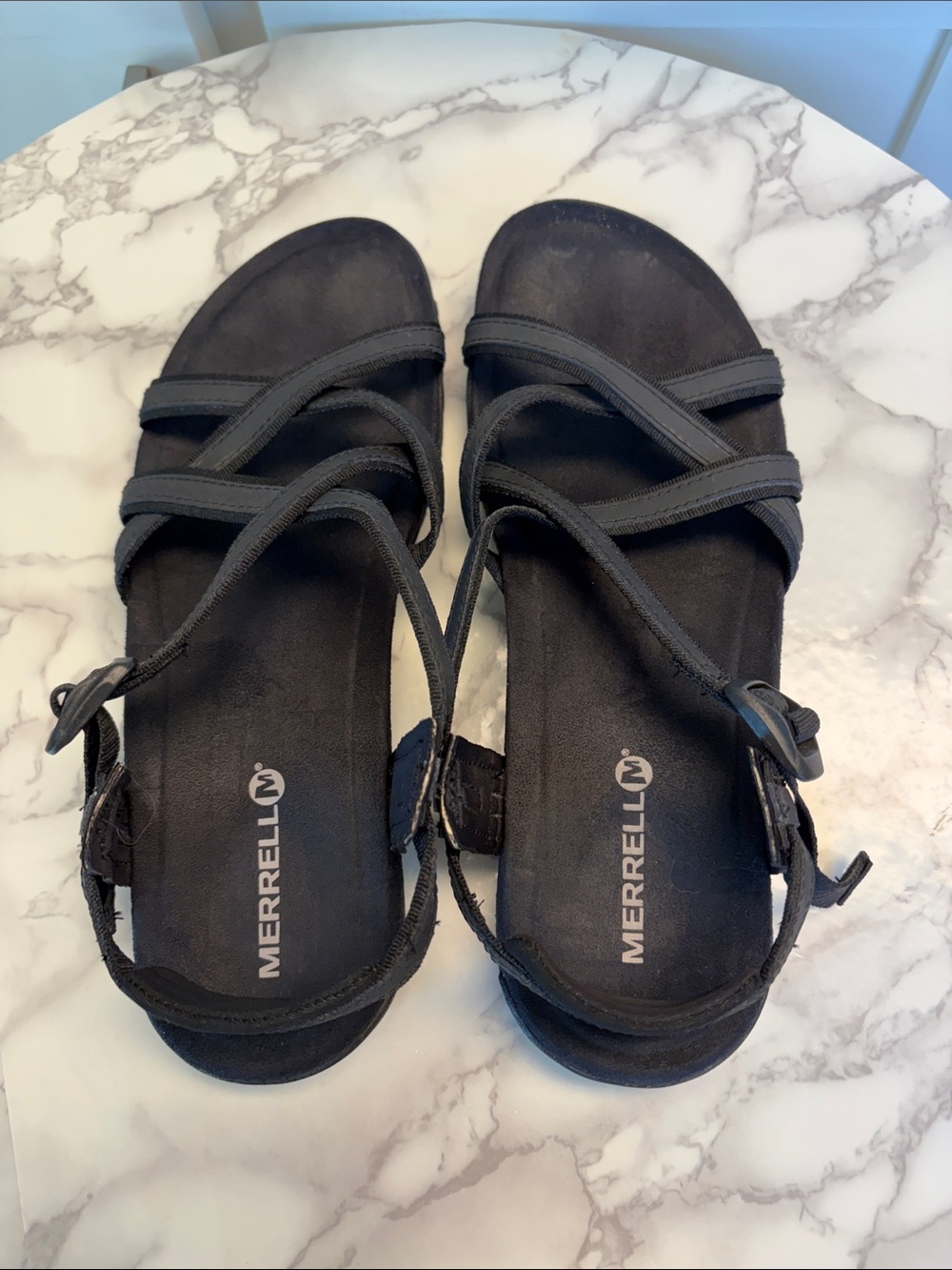 Merrell Women's Black Strappy Slingback Sandals